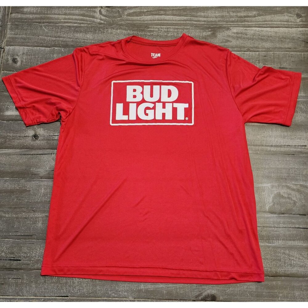 Team 365 Bud‎ Light Shirt XL Tampa Bay Buccaneers Red Graphic Tee Performance